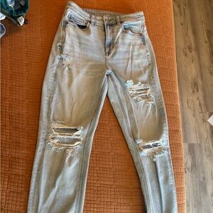 American Eagle Outfitters Light Blue Distressed Skinny Jeans